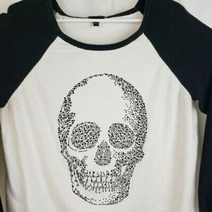 Torrid rhinestone skull baseball sweater